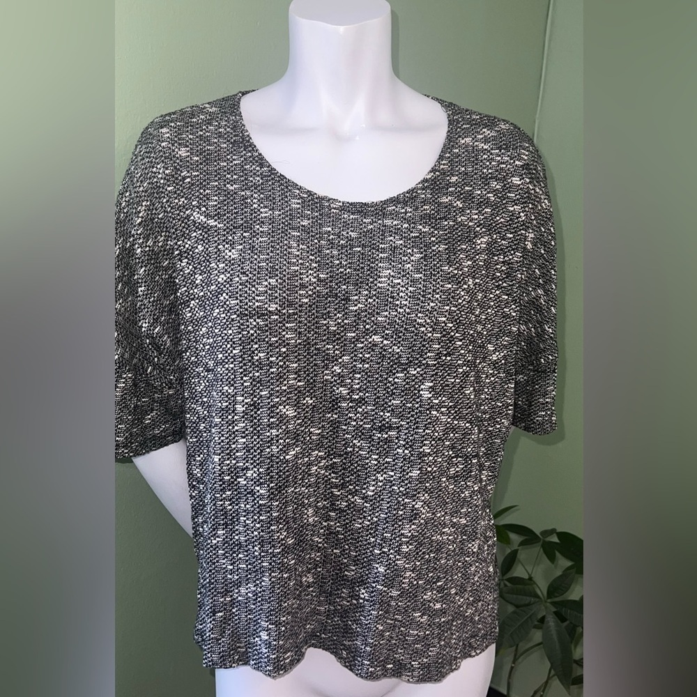 LNA Charcoal and White Speckled Short Sleeve Tee